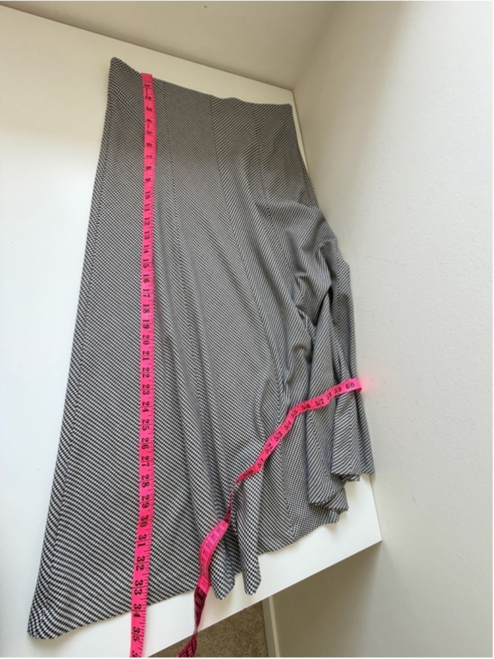Zara Houndstooth High-Waisted A-Line Midi Skirt Size M - Picture 4 of 14